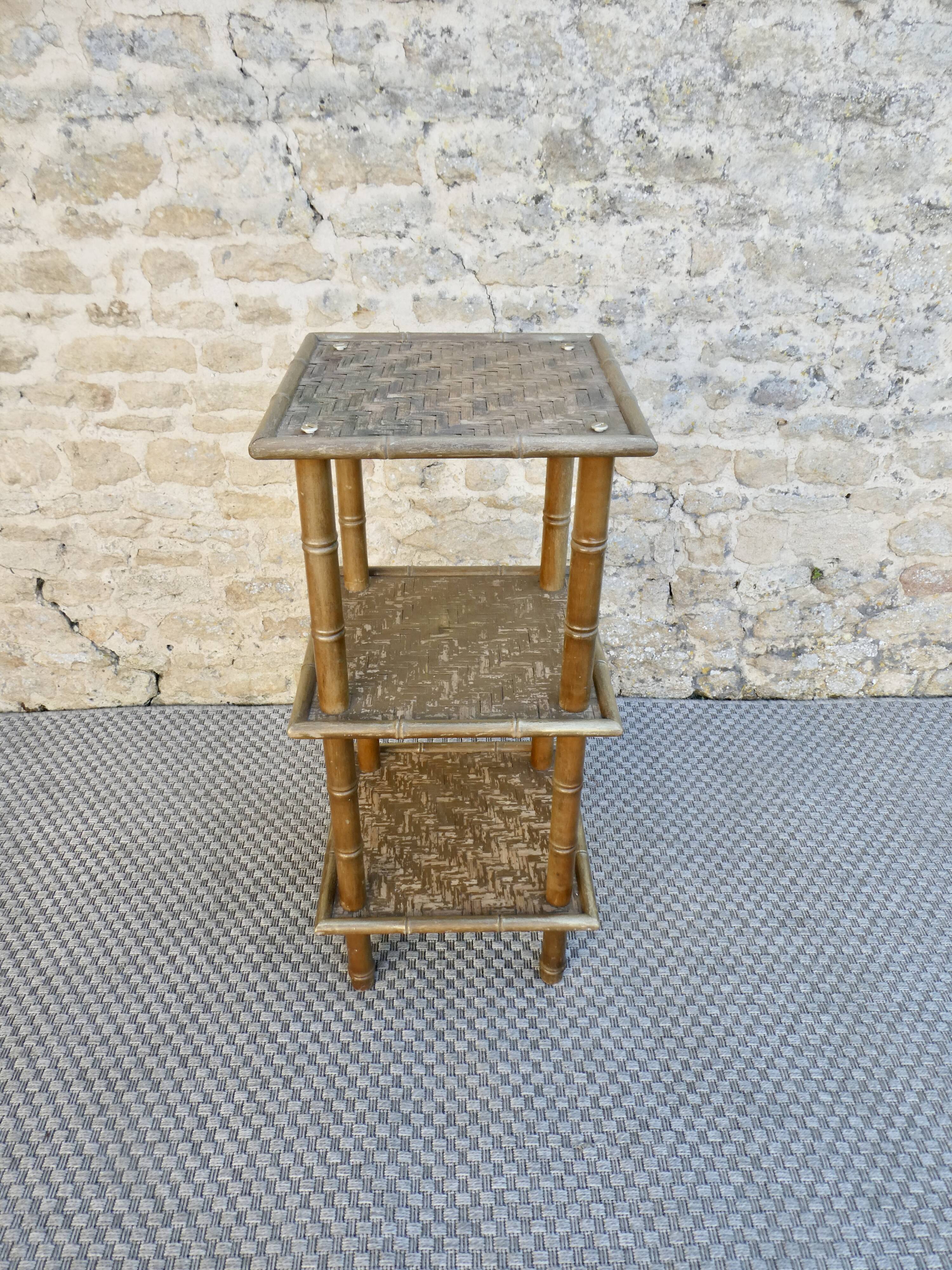 Bamboo shelf and rattan weaving