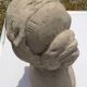 Tête de femme en plâtre peint ancienne