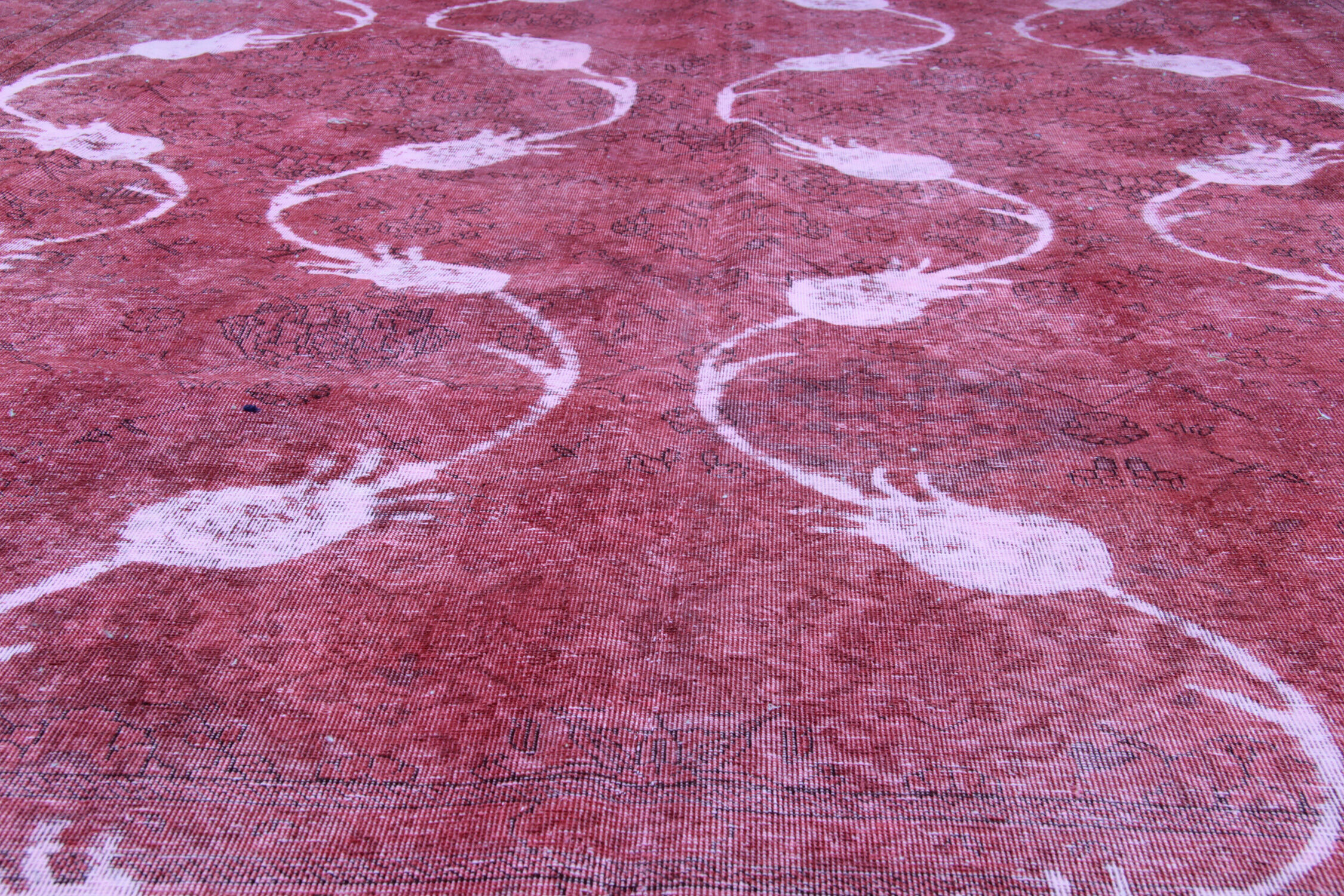 Tapis persan rouge fait à la main tapis traditionnel en laine orientale - 296x328cm