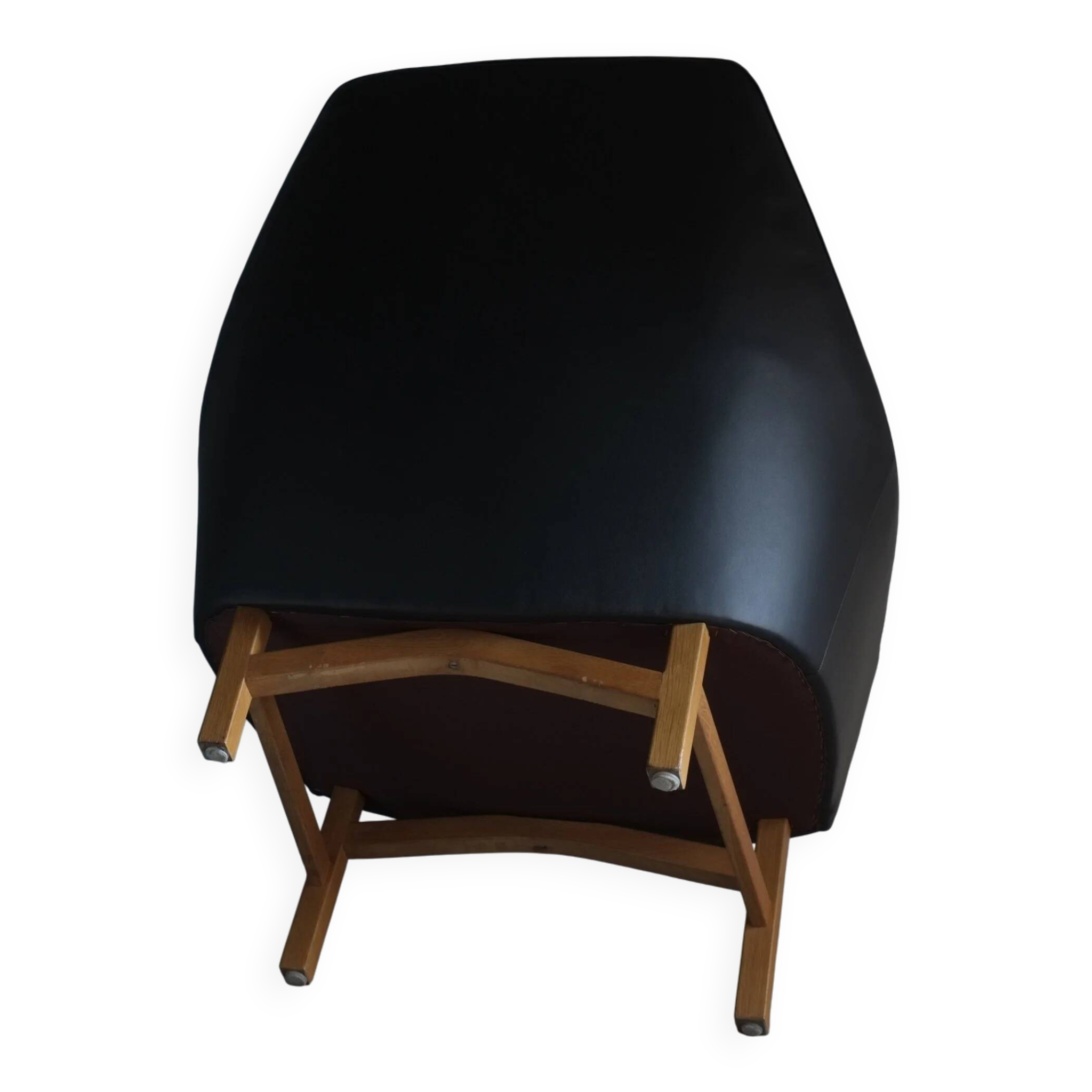 IB Kofod-Larsen leather oak easy chair | OPE Sweden | 1960s