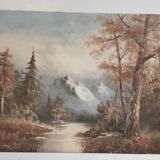 Peinture pastel tableau signe L.Harding