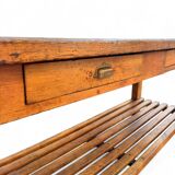 Grande table/comptoir de drapier en hêtre 1900's