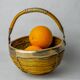 Rattan and brass basket, Italy, 1970