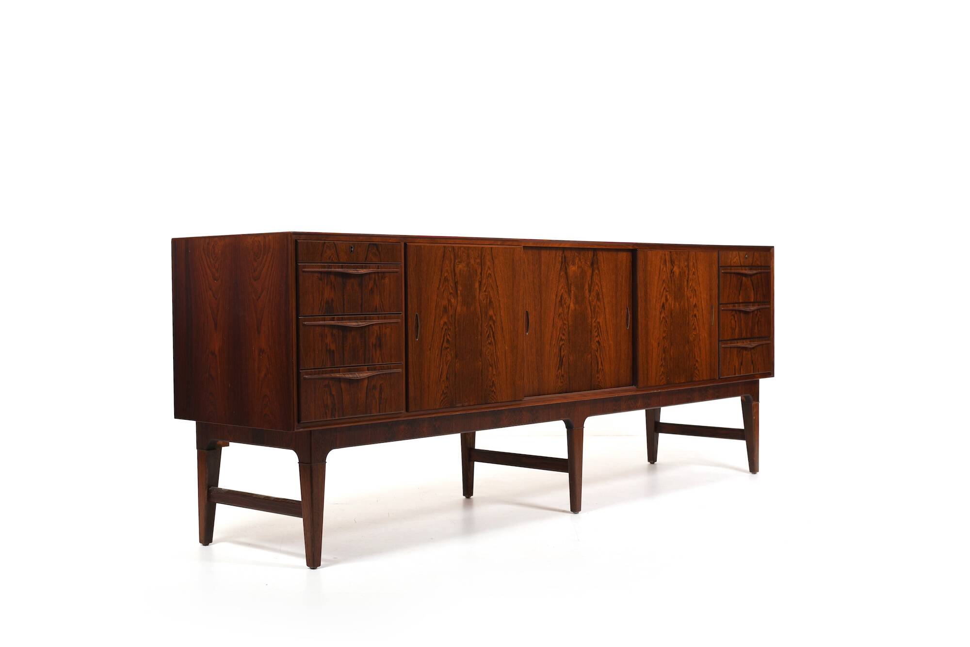 High Quality Danish Sideboard with Brass Handle Inlays 1950s