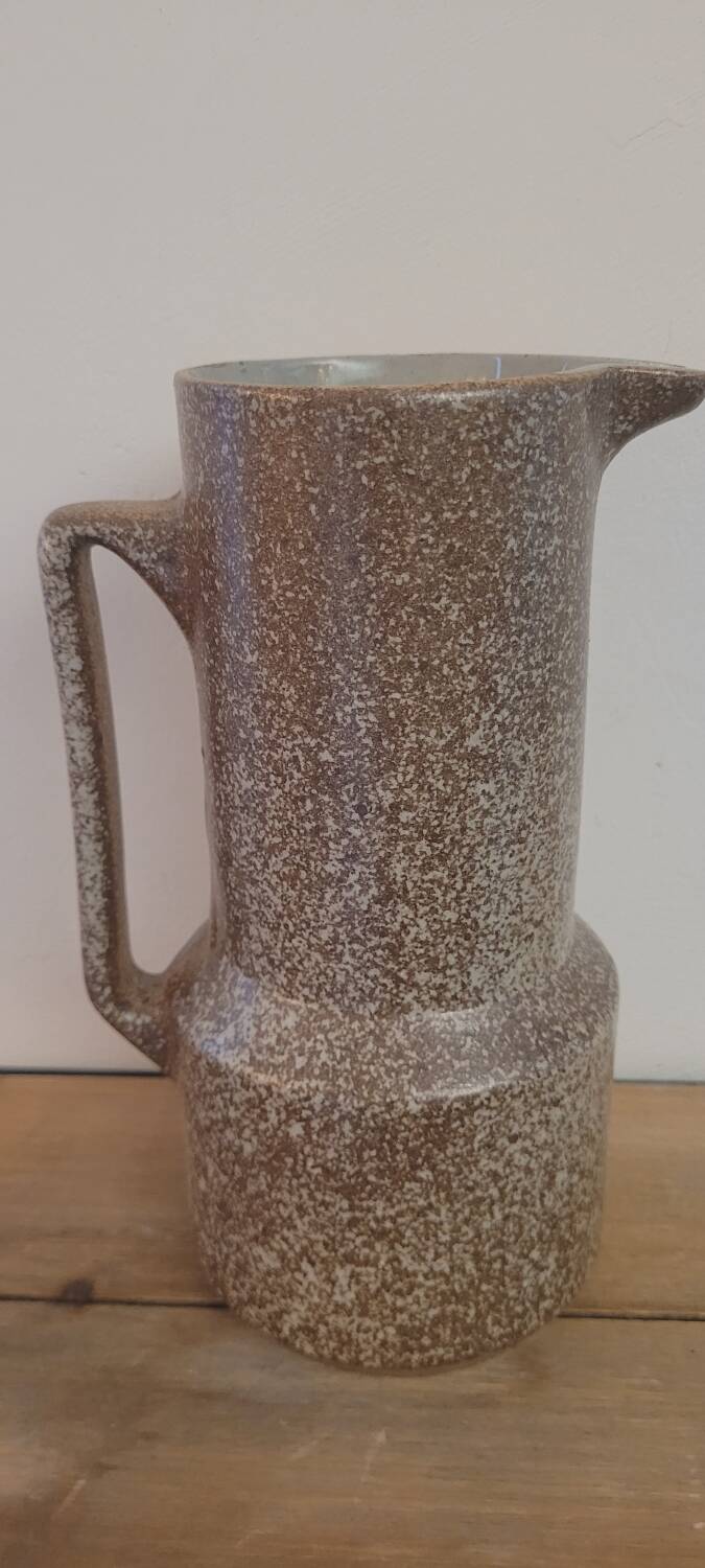 80s speckled stoneware pitcher