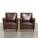 Sturdy set of vintage sheepskin armchairs in a beautiful dark colour
