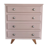 Commode vintage pieds compas tissu thevenon