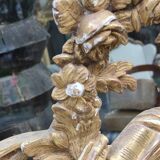 Old Large Golden Mirror With Louis XVI Style Pediment