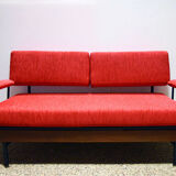 Mid-century Italian sofa bed in corduroy fabric