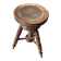 Adjustable brown leather piano stool with turned legs, produced in the 1940s.