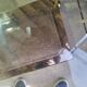 Vintage golden metal rolling dessert trolley
