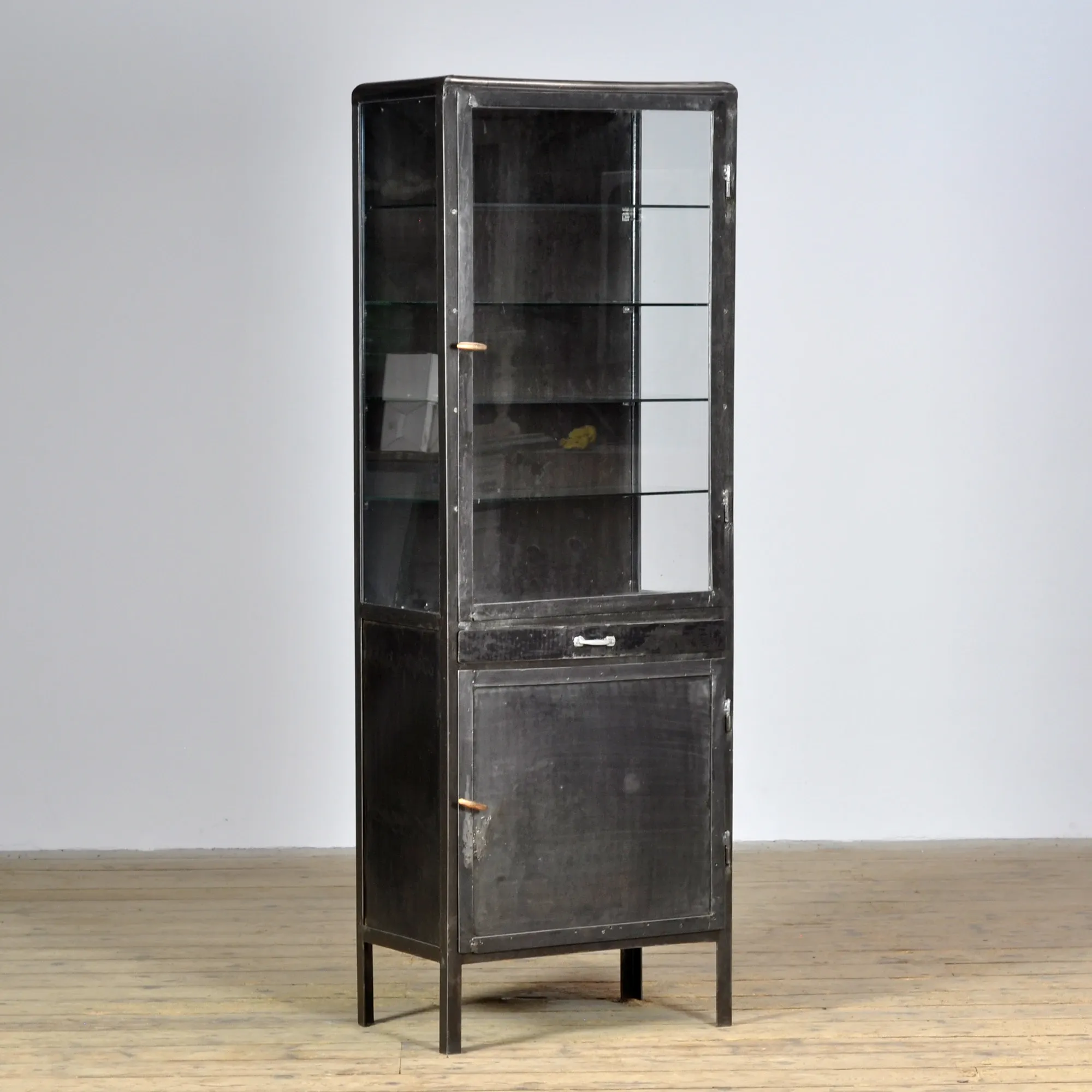 Polished iron medicine cabinet, 1950s