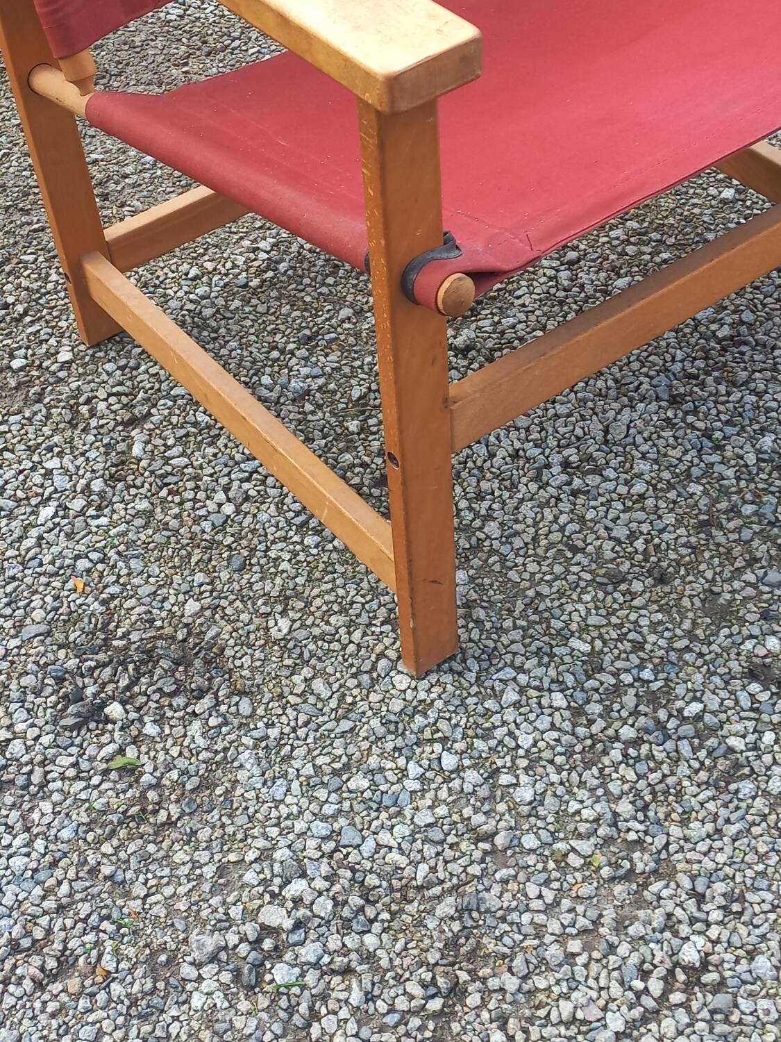 Safari armchair in beech and cotton canvas