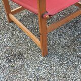 Safari armchair in beech and cotton canvas