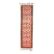 1970s Vintage Turkish Hand-Knotted Wool Cotton Red Runner Rug 94x347