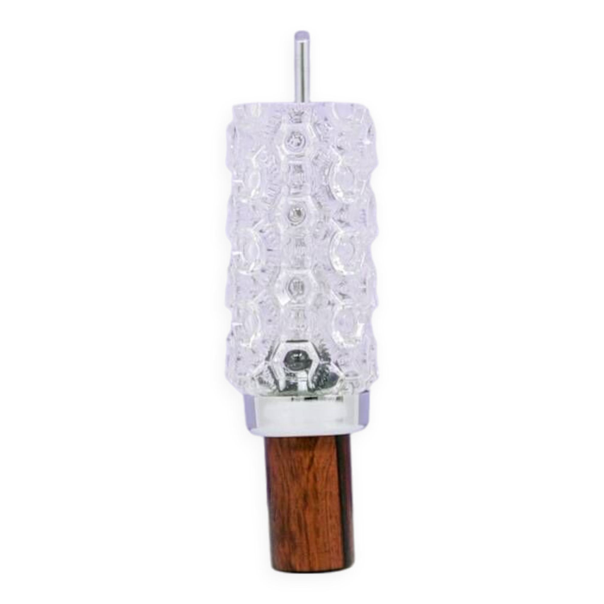 Vintage veneer rosewood wall lamp glass kelp