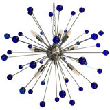 Blue “star” murano glass sputnik chandelier