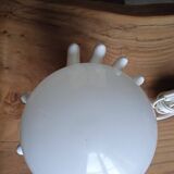 White ceramic and glass hand lamp