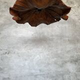 Large pendant light in corrugated teak leaf (Large D:60 H:20)