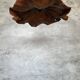 Large pendant light in corrugated teak leaf (Large D:60 H:20)