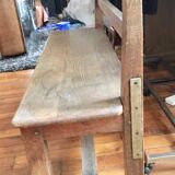 Old solid wood back bench