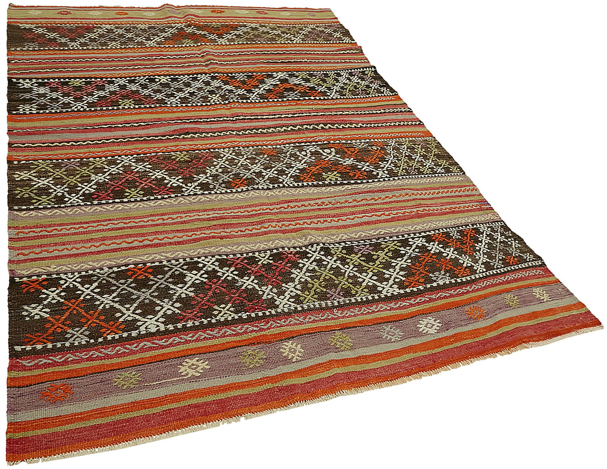 Turkish Handmade Vintage Anatolian Kilim 174 cm x 255 cm