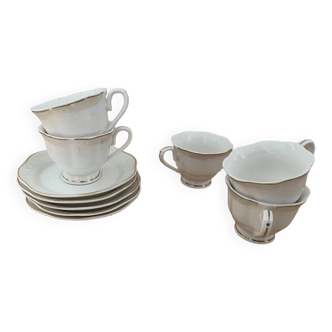 Service of 5 cups and saucers