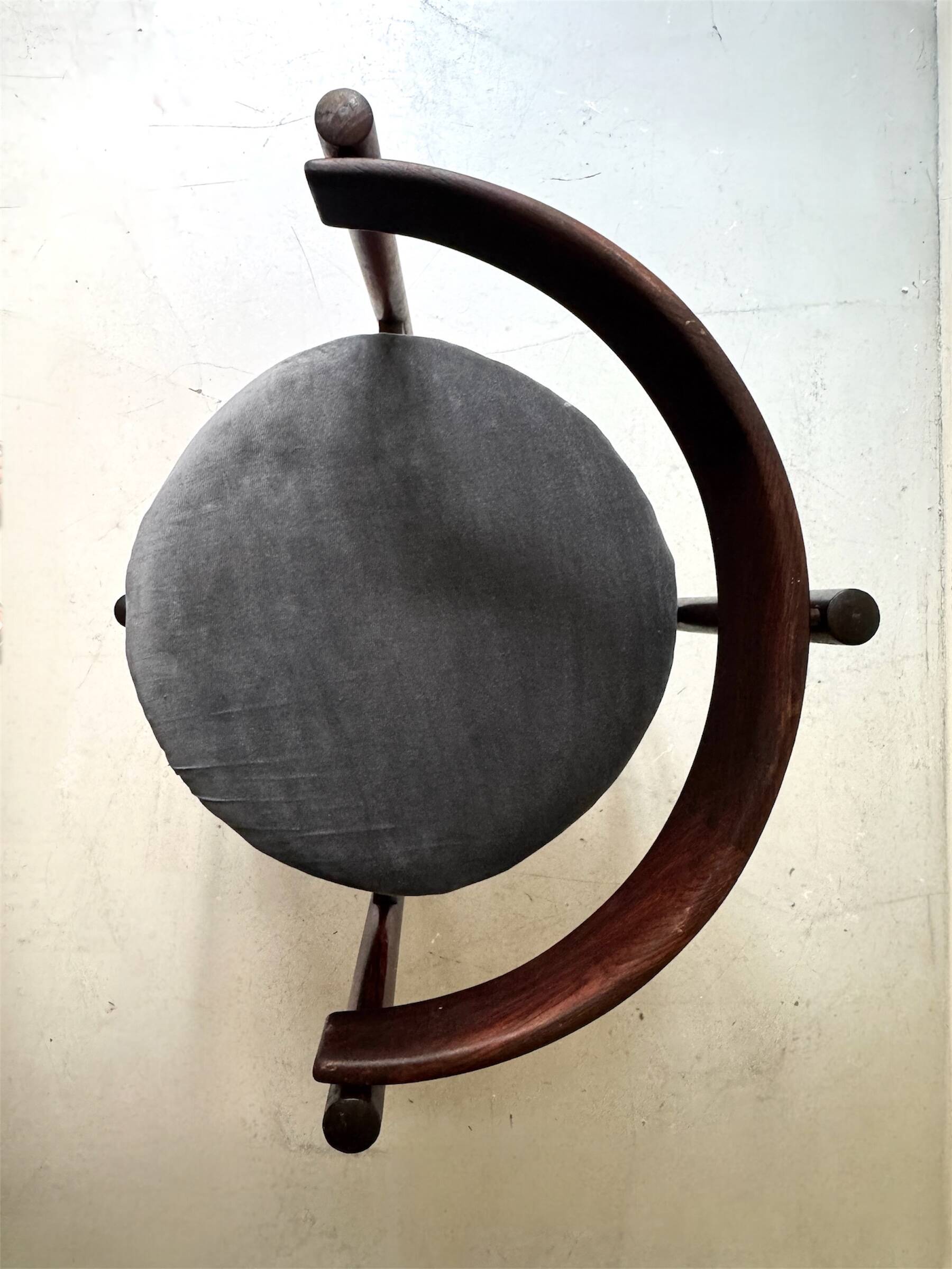Round chair in rosewood by Hugo Frandsen for Børge M.S., Denmark 1970