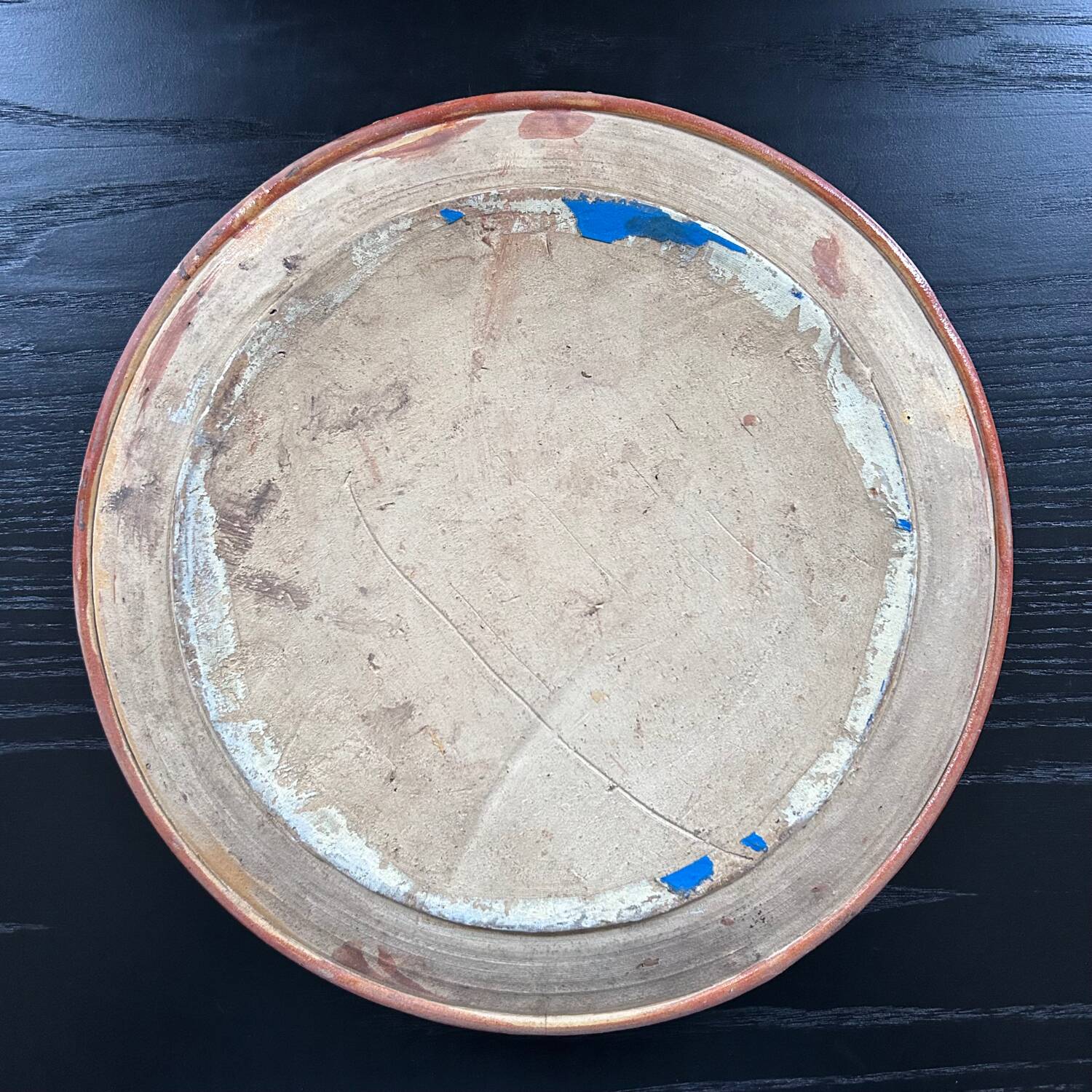 Large handmade dish with fish decoration