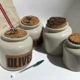 2 pots grayed sandstone large size cork lid