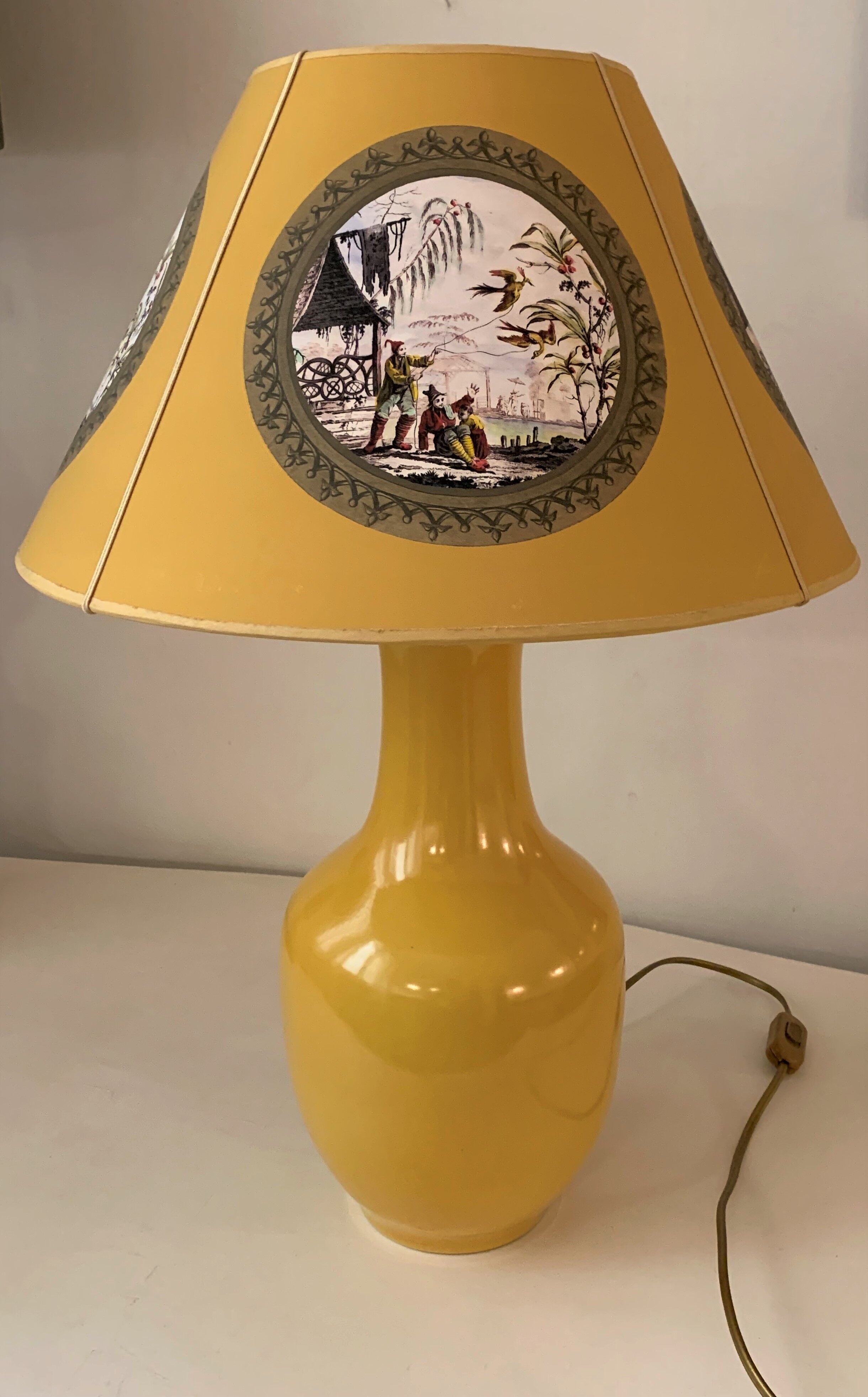 Yellow lampshade