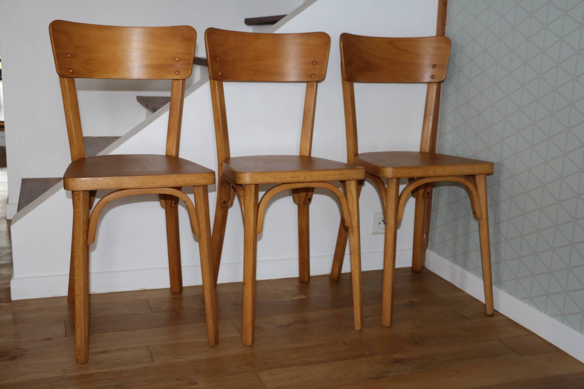 Set of 6 Baumann chairs No. 33 light beech