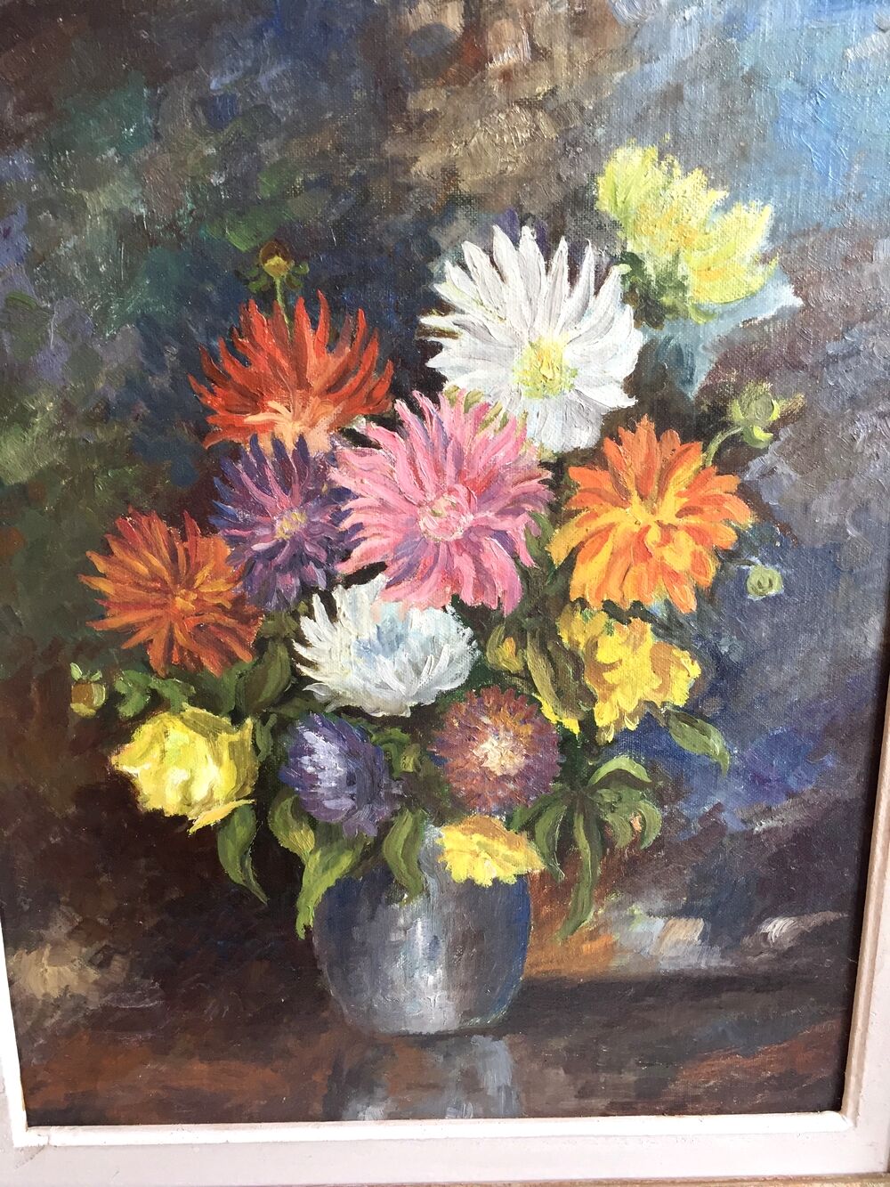 Bouquet of flowers oil on panel