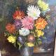 Bouquet of flowers oil on panel