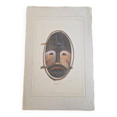 La Roche Laffitte (Born in 1943) Watercolour drawing on silk - Mask