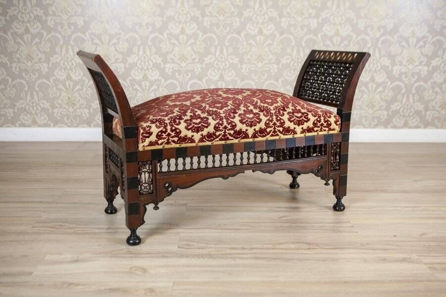 19th-Century Bench in Exotic Wood, 1890s