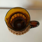 Amber and wicker decanter Selency x Monoprix Croisé Laroche