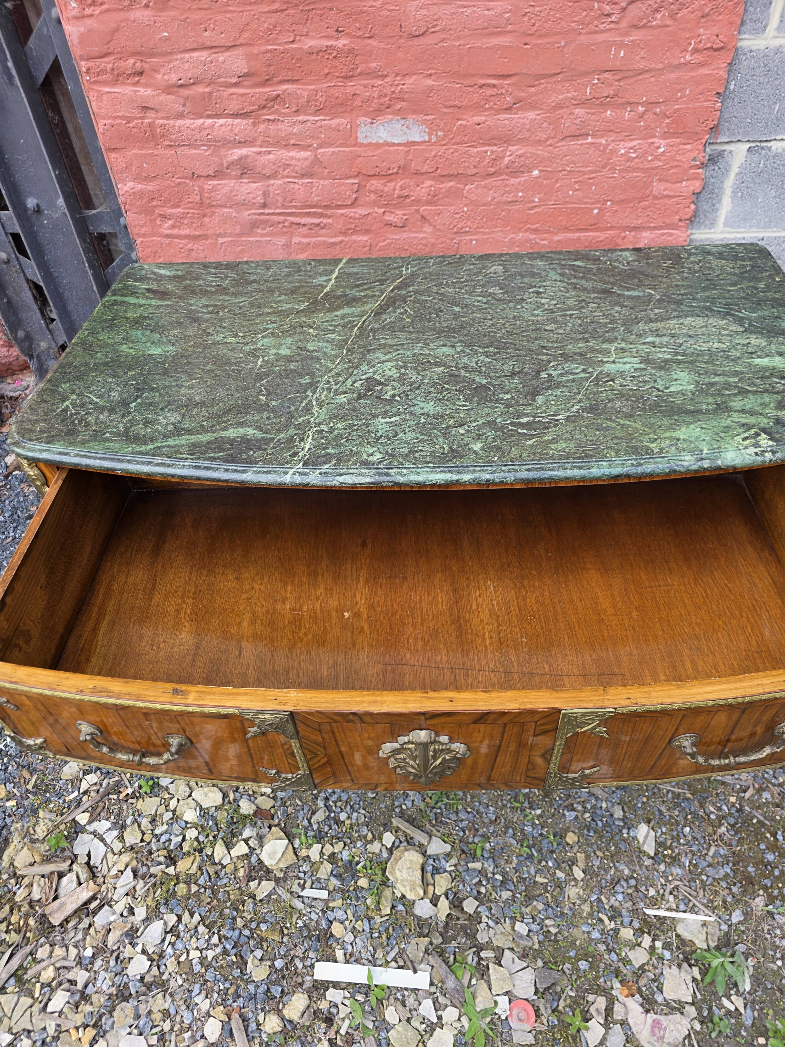 Curved Louis XV style commode in mahogany, mid-20th century.