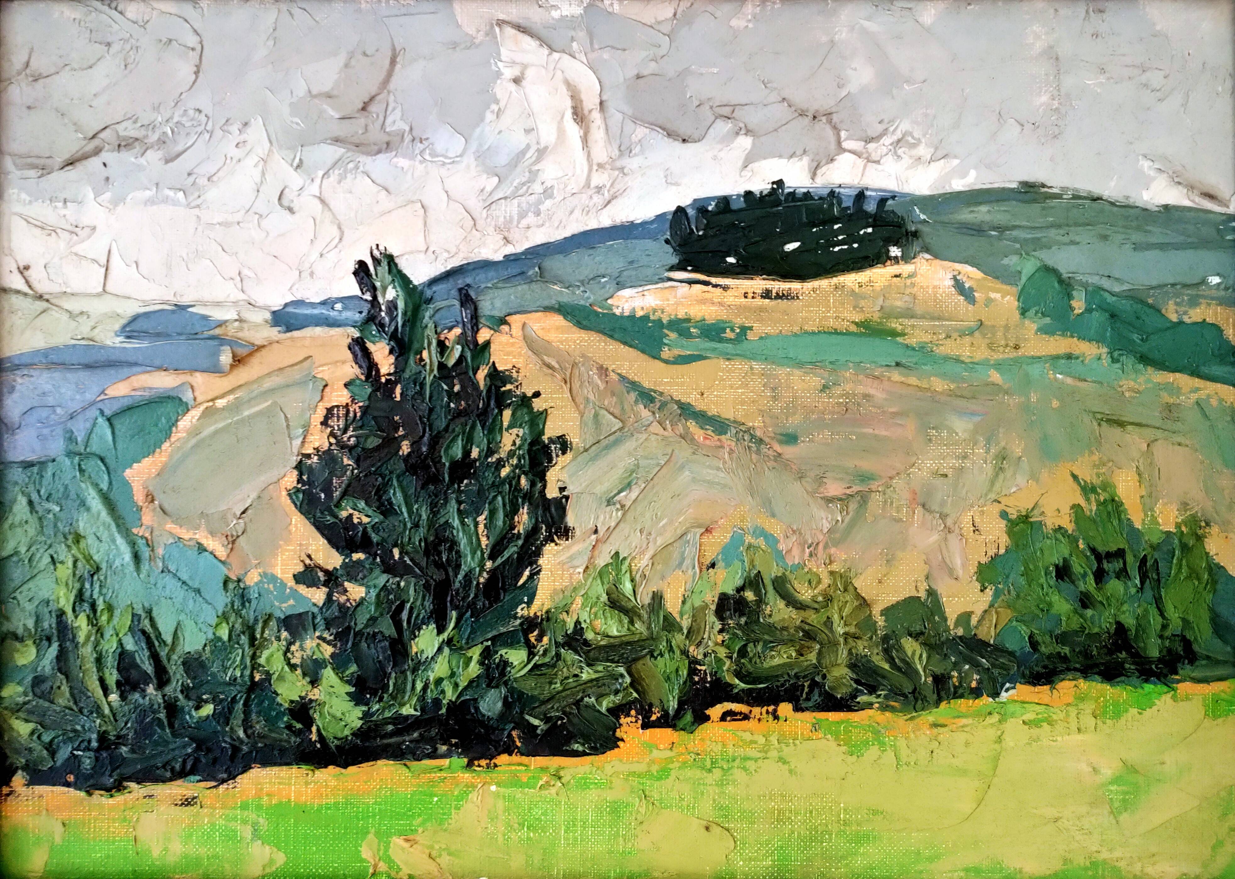 Tableau SCHWARZ (Marcel, 1914-1985) – HST - Paysage, montagne - 1950