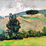 Painting SCHWARZ (Marcel, 1914-1985) – HST - Landscape, mountain - 1950