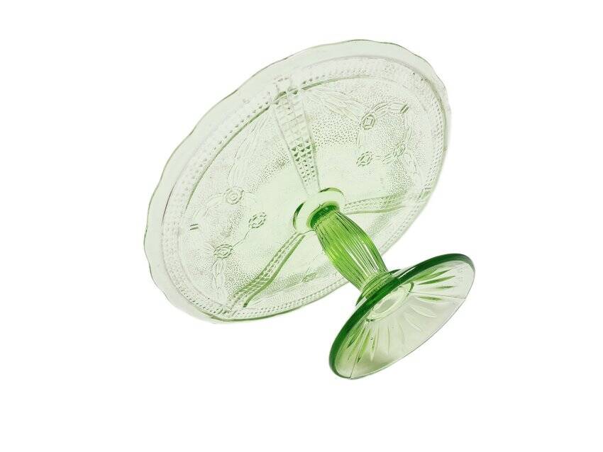 Cake bowl on stand from Ząbkowice Glassworks, 1970s