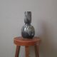 Designer ceramic vase from the 50s, bluish gray signature Jean-Marie Maure, handcrafted