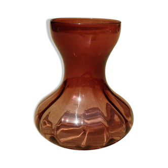 Purple glass hyacinth vase
