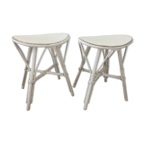 Pair of vintage rattan stools