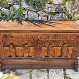 Richly carved solid oak chest from the 17th century