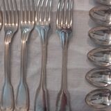 Cutlery set 37 pieces, silver metal