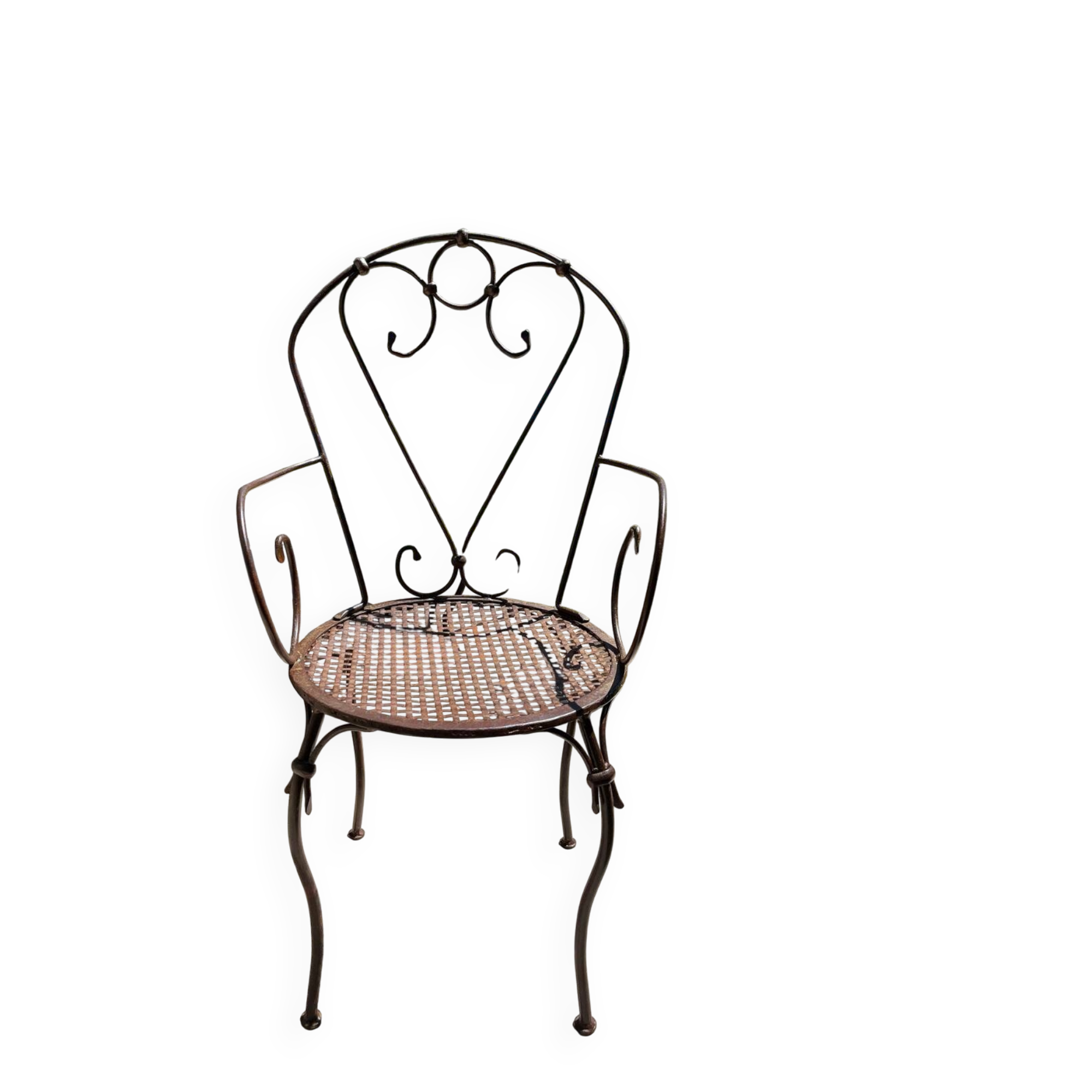 Fauteuil de jardin en fer forgé artisanal