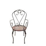 Fauteuil de jardin en fer forgé artisanal