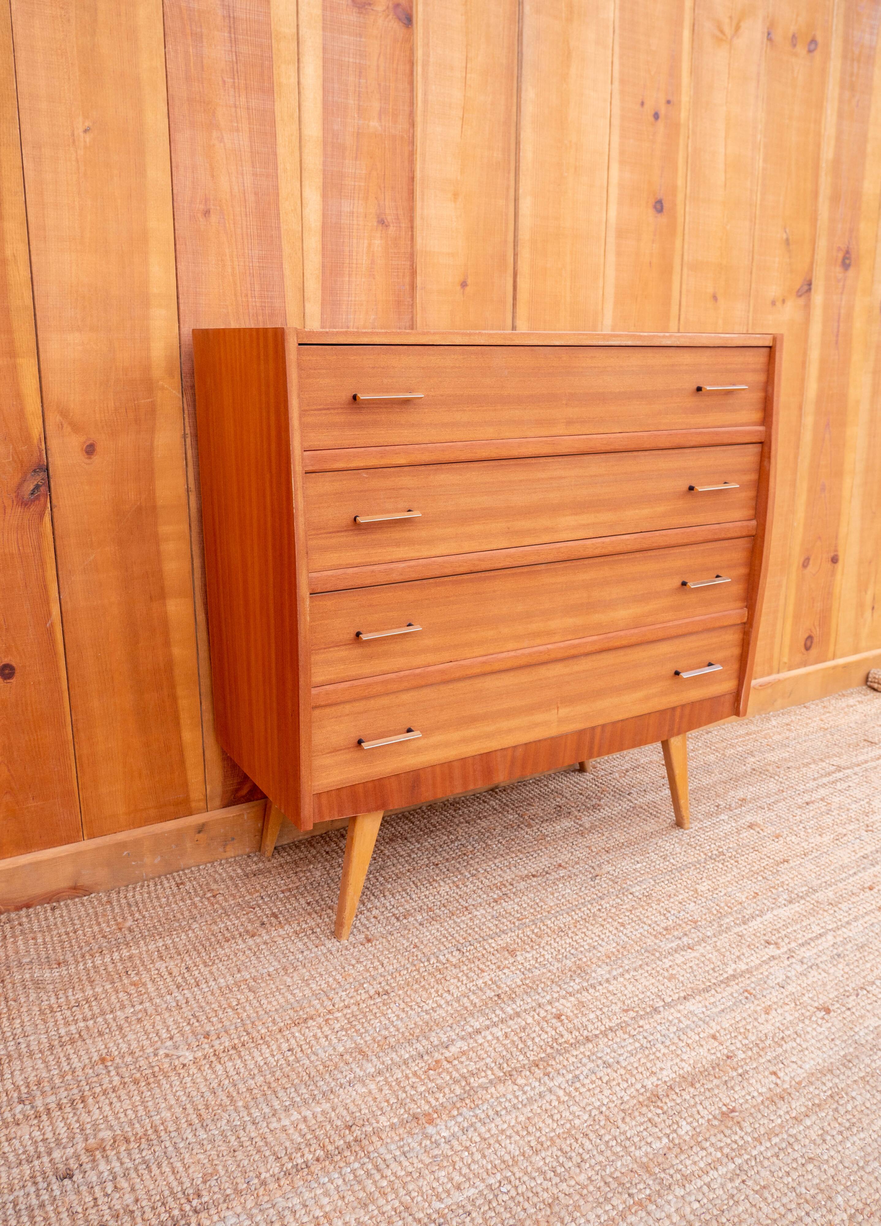 Compass feet chest of drawers