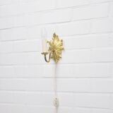 vintage bronze gold wall lamp leaf
